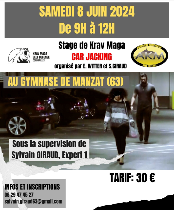 Stage CAR JACKING à Manzat le 8 juin 2024